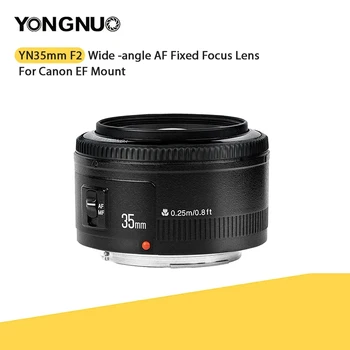 Широкоугольный объектив с автоматической фиксированной фокусировкой YONGNUO YN35mm F2.0 с большой диафрагмой для Цифровых Зеркальных камер Canon 60D 5D3 600D 500D 400D 650D